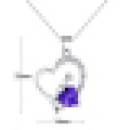 Personalidade Feminina Sterling Silver Heart-Shaped Colar De Pingente De Cristal Roxo